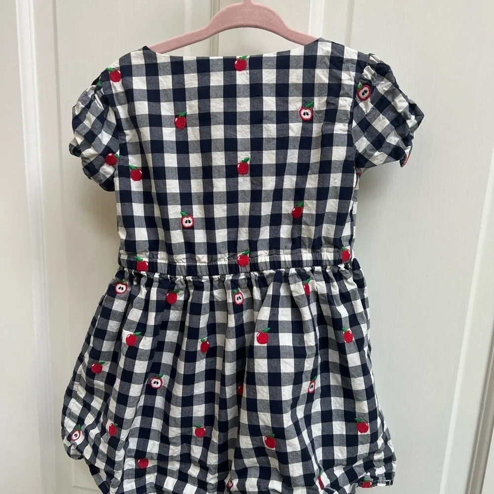 Gymboree 2T Buffalo Plaid Apple Girls Back to School Long Top/Dress